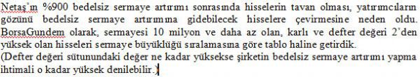 Bedelsiz potansiyeli olan hisseler!