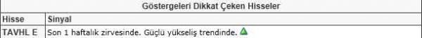 Dikkat çeken hisseler
