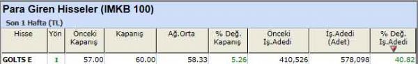 Para girişi olan hisseler