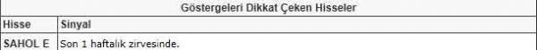 Dikkat çeken hisseler