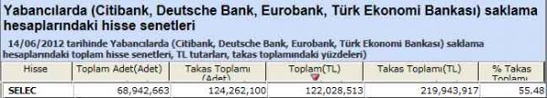 Yabancı saklamasındaki hisseler