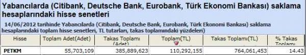 Yabancı saklamasındaki hisseler